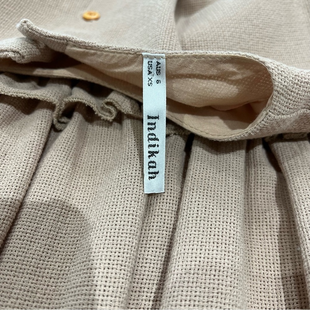 Indikah {Angel Biba} Khaki Color Ruffle Boho Dress Size XS - Picture 8 of 14
